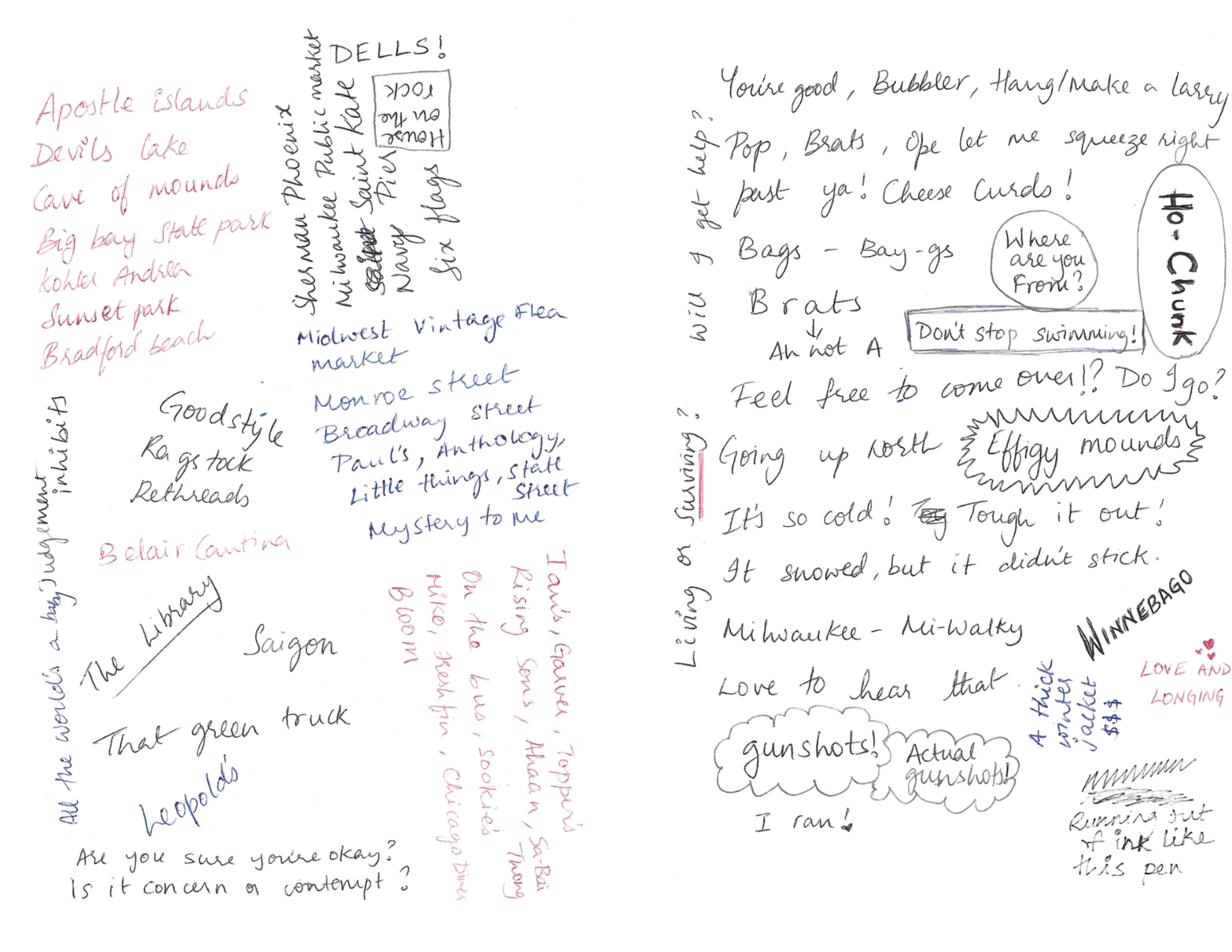 Excerpts from the zine