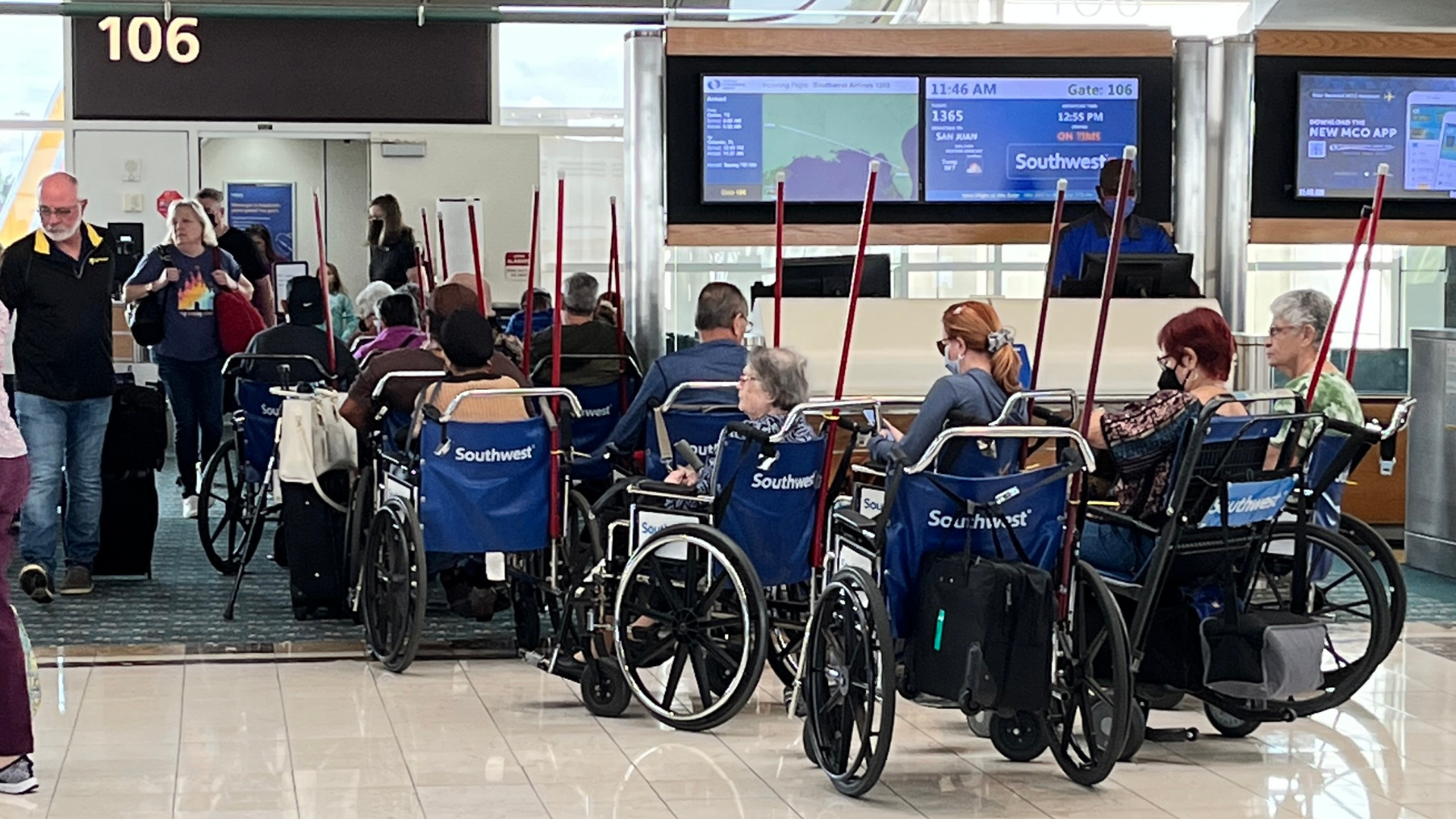 Wheelchair queue for boarding